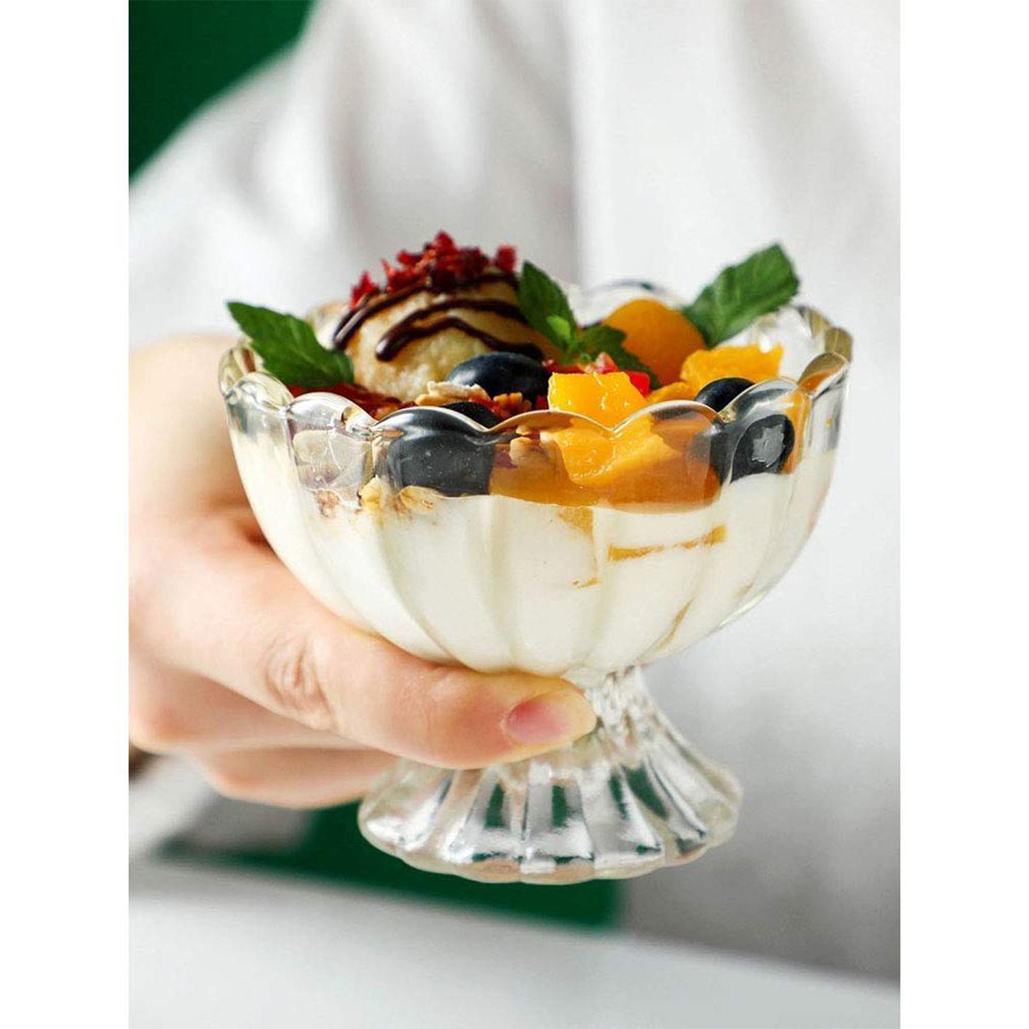 6-Piece Glass Dessert Bowl Set – Elegant & Versatile Serving Bowls