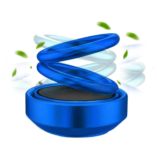 Solar-Powered Rotating Car Aroma Diffuser, 360 Double-Ring Design, Alloy