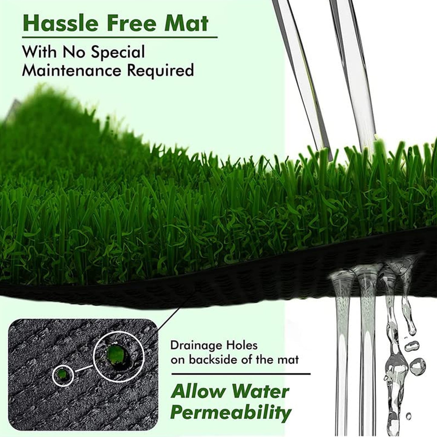 Artificial Grass Mat for Balcony, Doormat & Outdoor Décor | Soft & Durable Plastic Turf Carpet | Indoor & Outdoor Green Mat