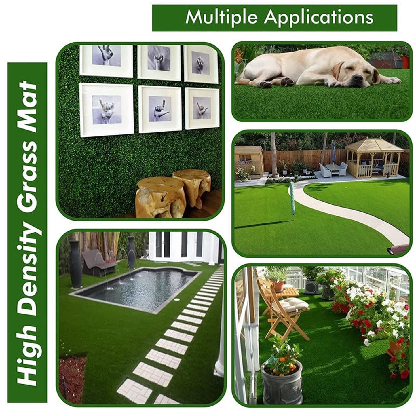 Artificial Grass Mat for Balcony, Doormat & Outdoor Décor | Soft & Durable Plastic Turf Carpet | Indoor & Outdoor Green Mat