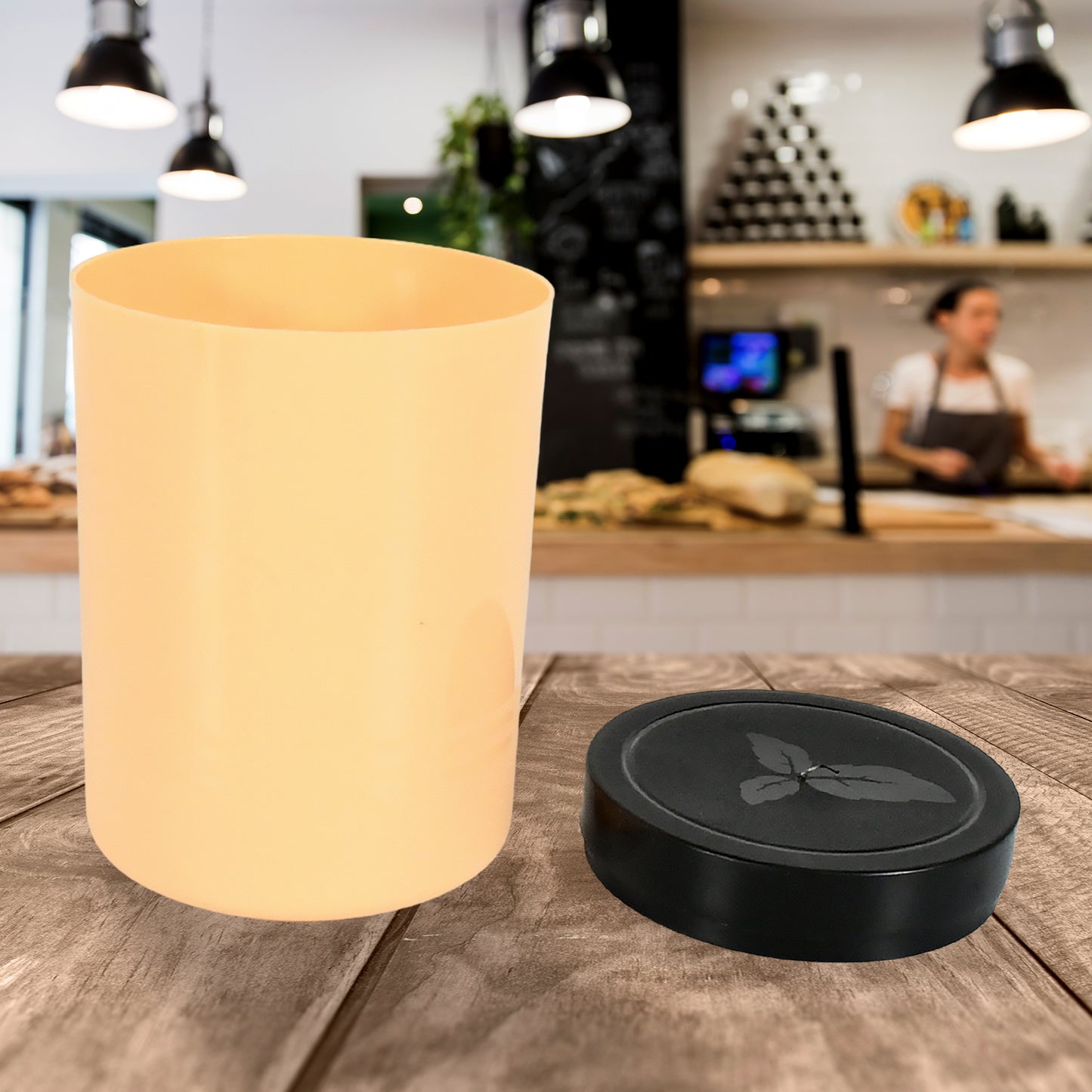 Tea and Sugar Storage Containers, 800 ML, Airtight Seal with Black Lid, Set of 2