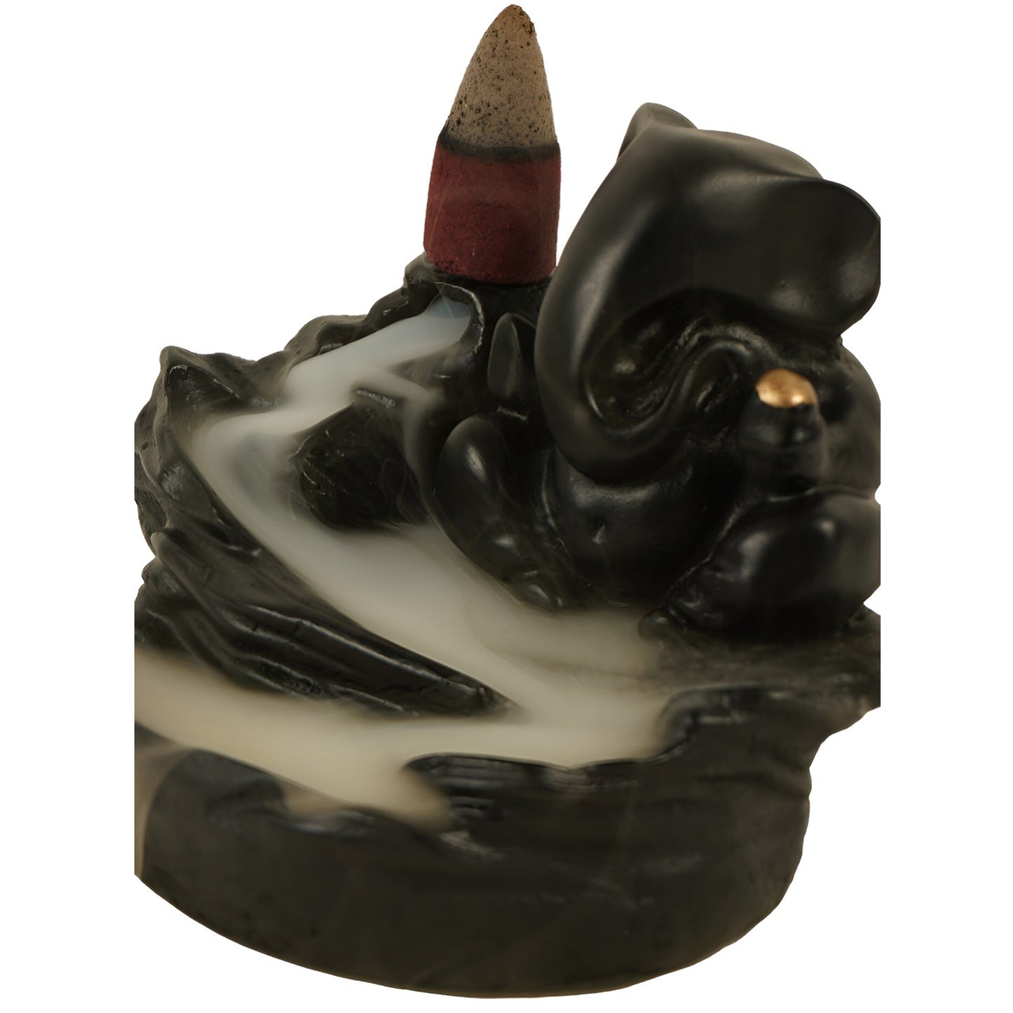 Ganesha Smoke Fountain Idol with Backflow Incense Cones, 10 x 7 x 11 cm, Poly Resin