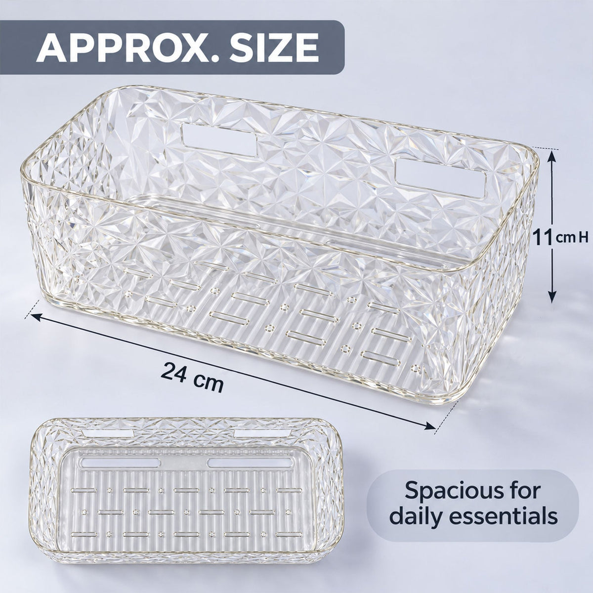 Diamond Design Bathroom Wall Rack For Toiletries And Cosmetic Storage (1 Pc)
