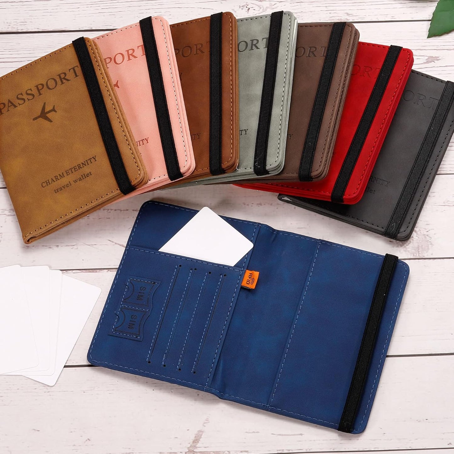 PU Leather Passport Holder Cover | RFID Blocking Travel Wallet Case Organizer for Indian Passport, Cards & Boarding Pass | Compact & Waterproof Travel Accessory (15×11 cm)