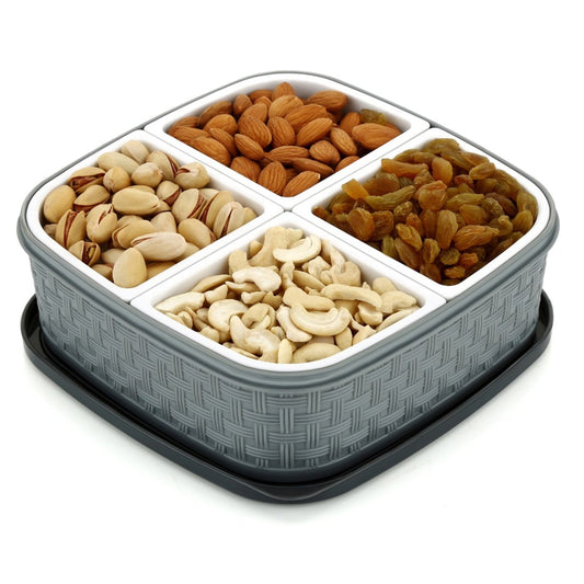 Dry Fruit Storage Box with Transparent Lid, BPA-Free Plastic, Multipurpose Serving Container