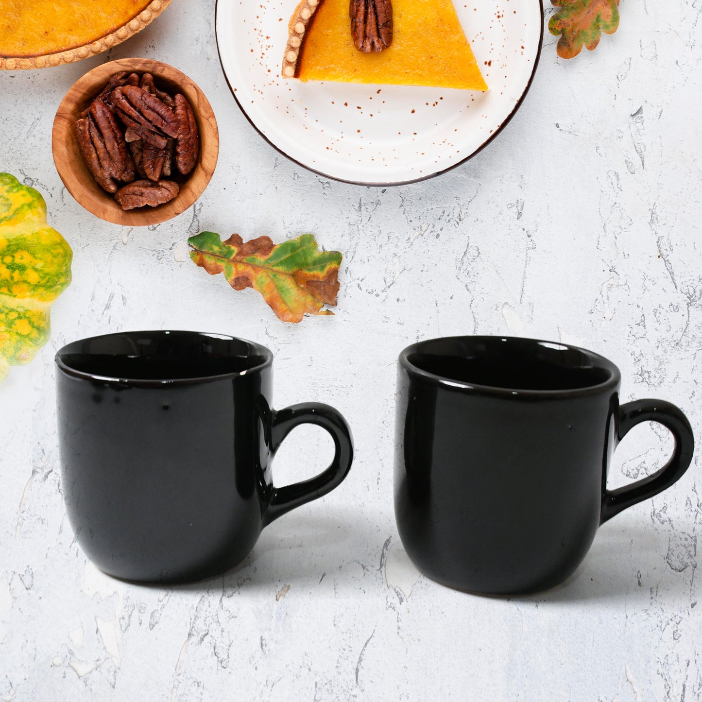Ceramic Tea/Cups/Mug Set, 4 Pcs Set with Handle Serving Bowl