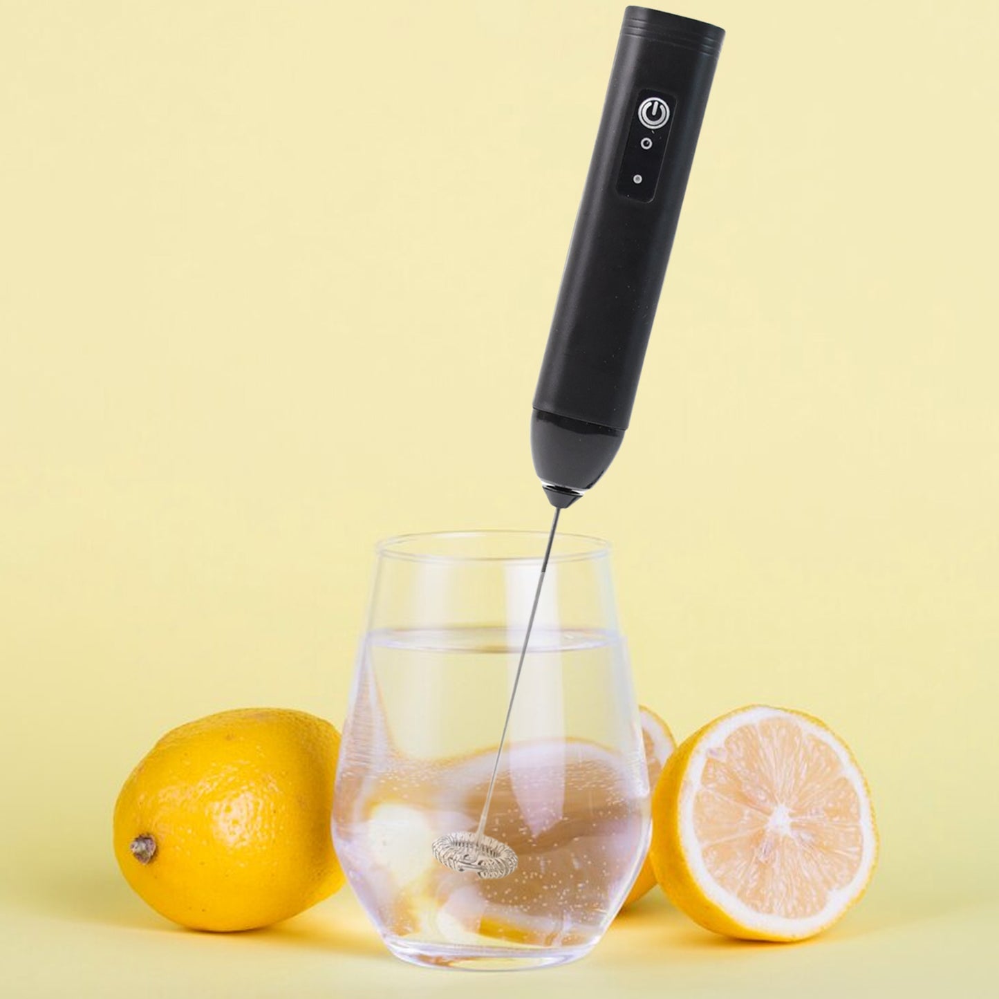 Small Electric Handheld Milk Frother with Stainless Steel Whisk – Battery-Operated Foam Maker for Coffee, Latte, Cappuccino, Hot Chocolate & More – High-Speed Portable Drink Mixer with Power Button (1 Pc)