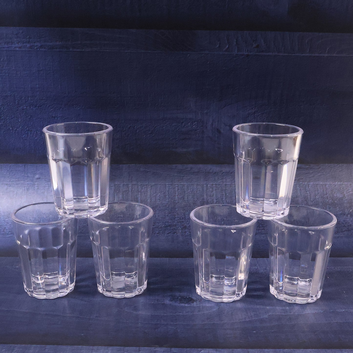 Traditional Cutting Chai Cup Set, 70ml, Unbreakable Plastic, Clear, Pack of 6