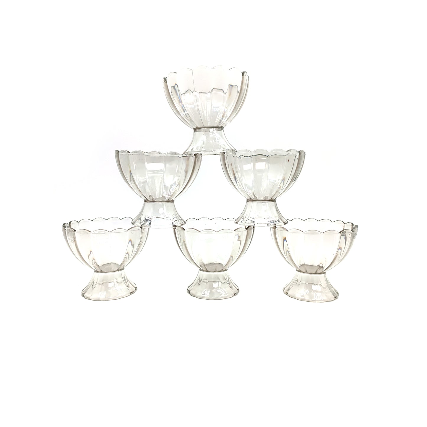 6-Piece Glass Dessert Bowl Set – Elegant & Versatile Serving Bowls