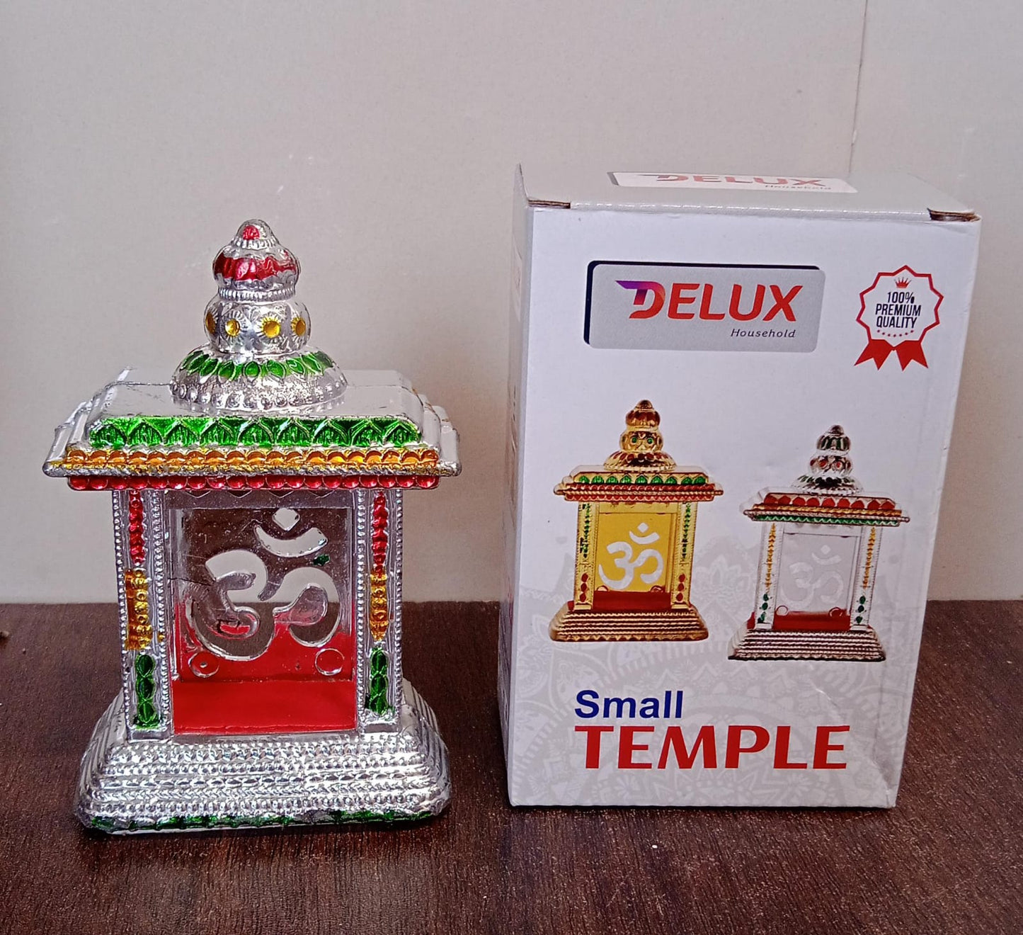 Om Temple Showpiece with Adhesive Base, 13 x 9 x 5 cm, Multicolour, for Car Dashboard and Home