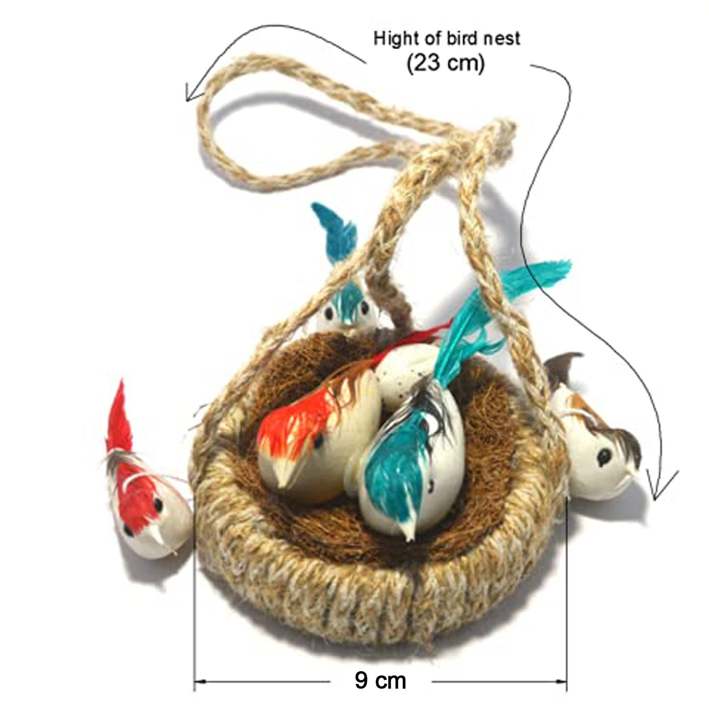 Handcrafted Jute Bird Nest Jhumar – Hanging Chidiyan Ka Ghosla for Balcony & Living Room Decor