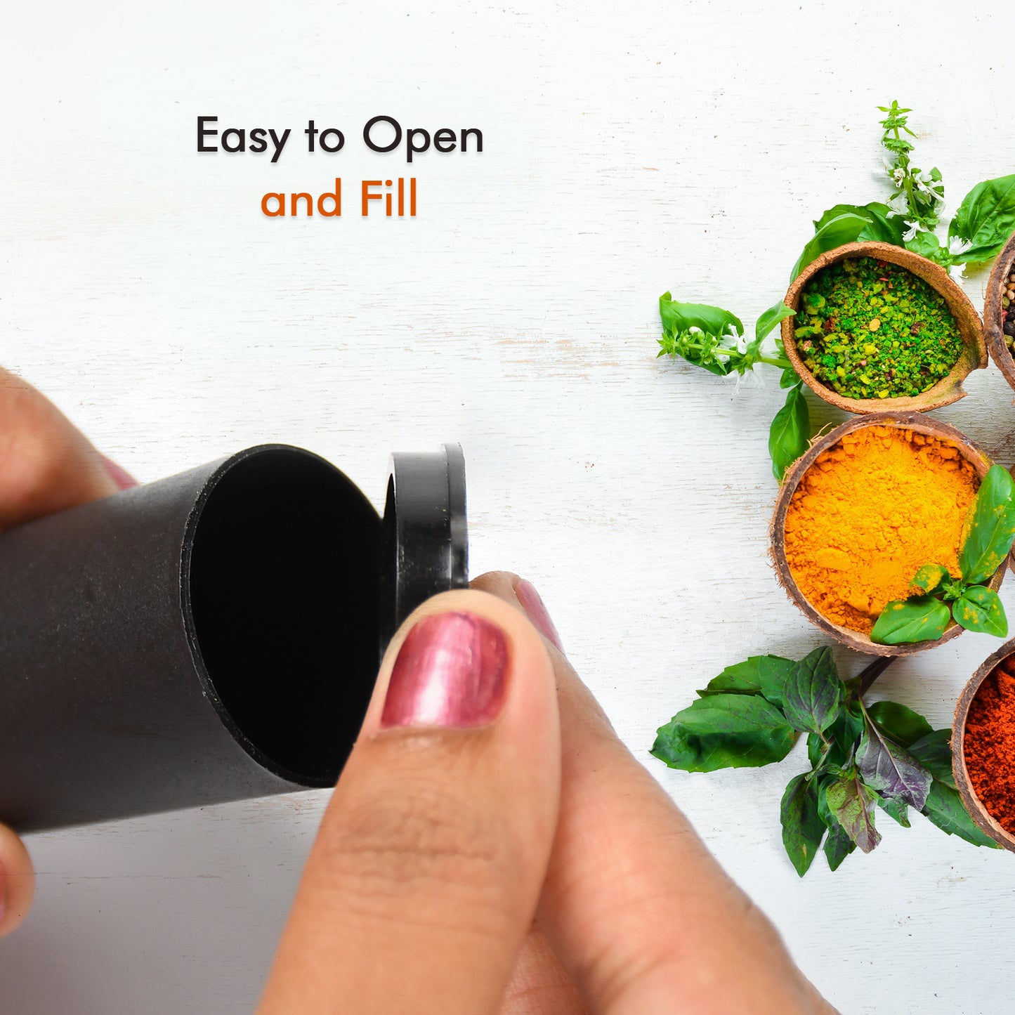 Salt and Pepper Dispenser Set, Black and White, 8 cm Height, Polycarbonate Material, Dishwasher Safe