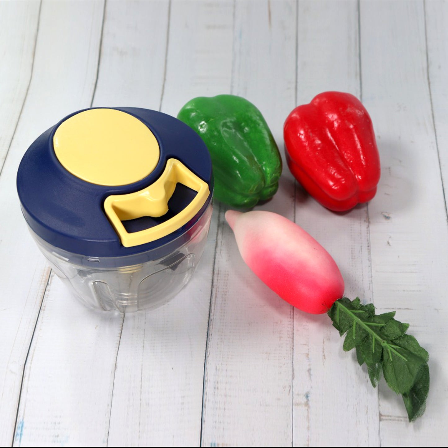 Manual Chopper with 4 Blades (650ml) β Effortless Vegetable & Fruit Cutting