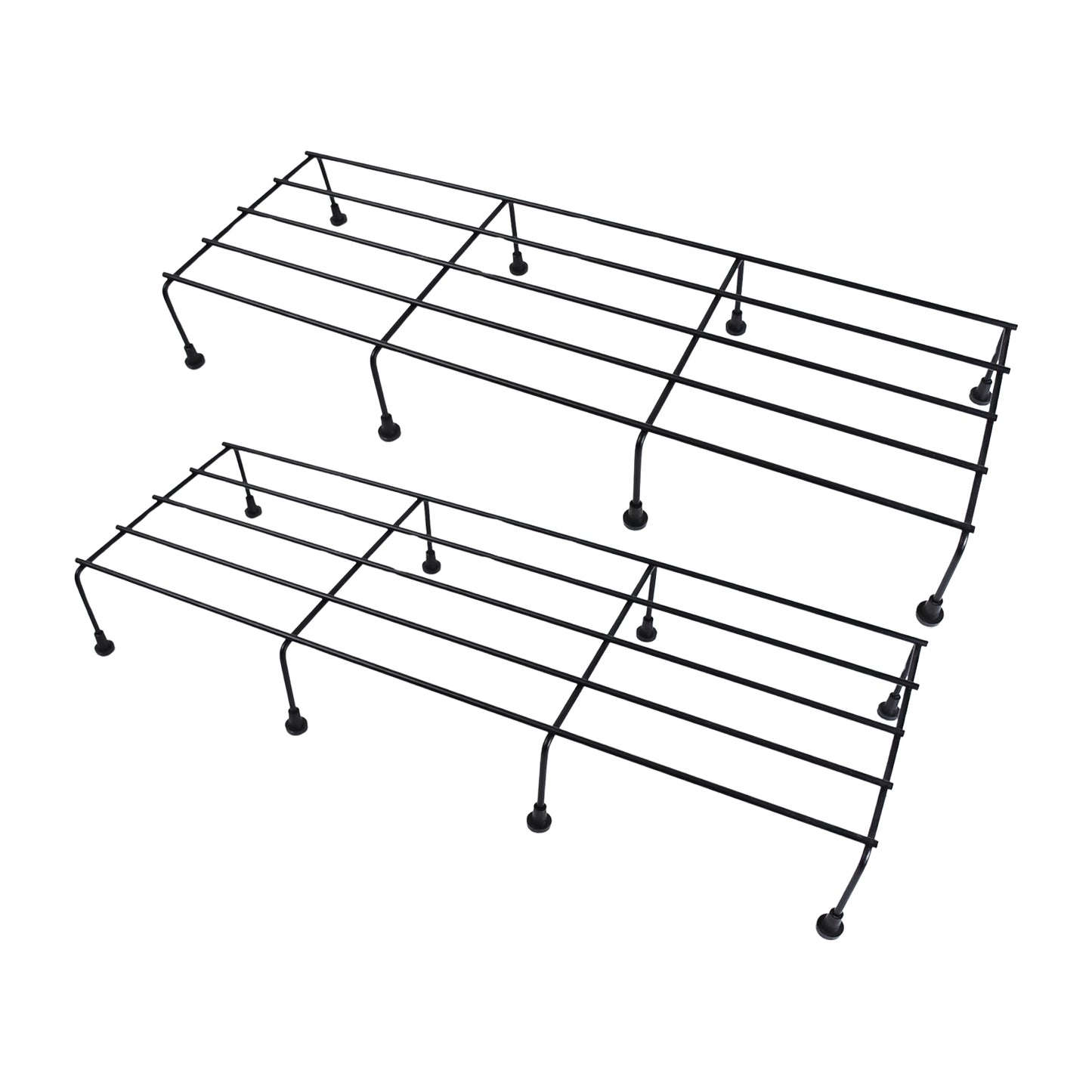 Metal Rectangle Plant Stand for Balcony & Home Décor | Rust-Proof Iron Pot Stands for Indoor Outdoor Garden | Sturdy Flower Planter Stand (60×20 cm, Set of 2)