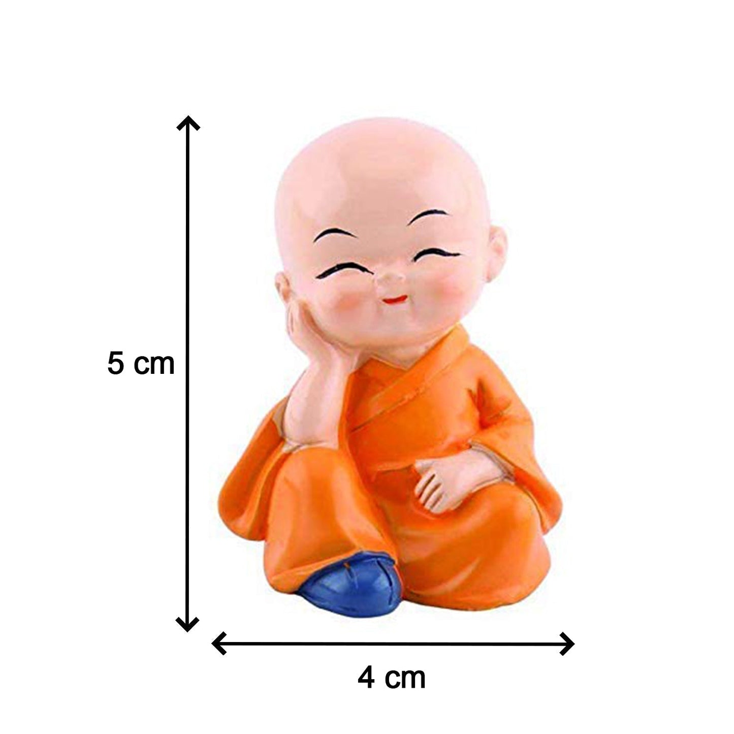 Decorative Baby Buddha Figurines Set, 4 Pieces, Multi-Coloured, 5 cm Height, Home and Office Decor
