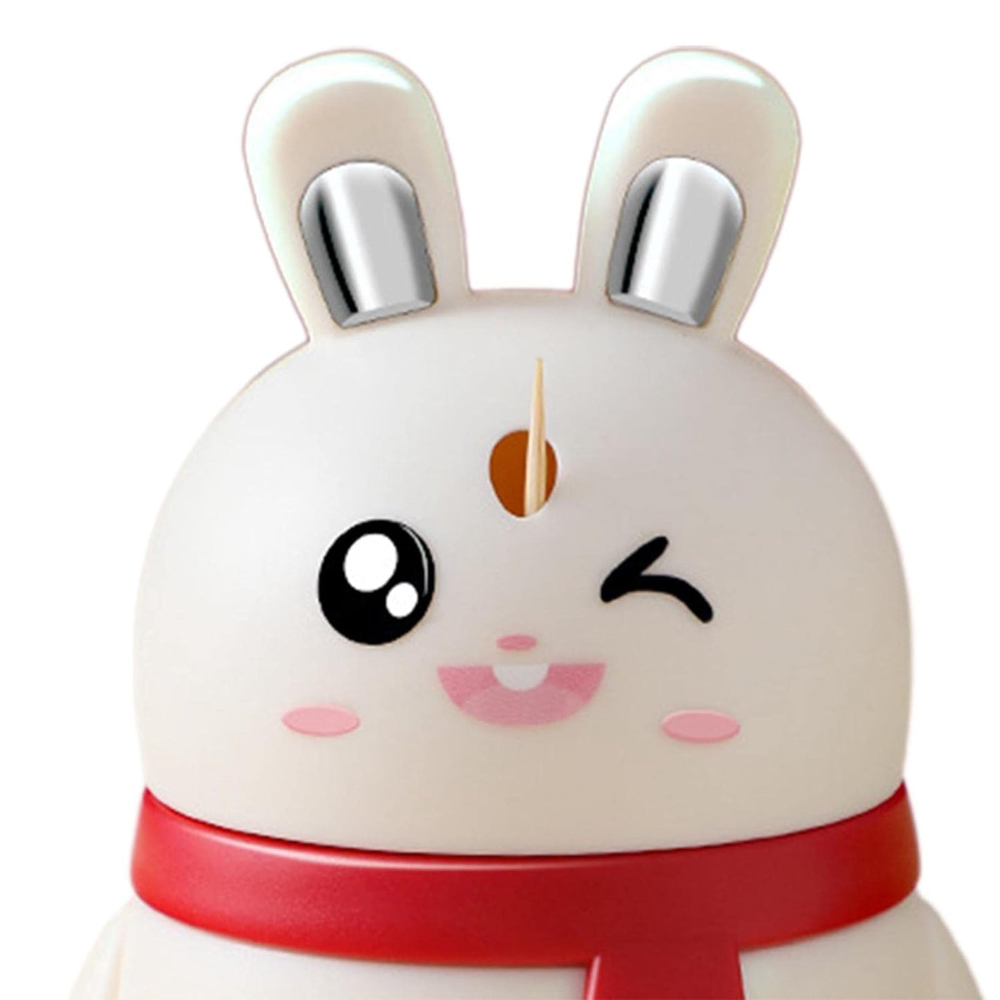 Rabbit Shape Toothpick Dispenser – Press Pop-Up Toothpick Holder | Cute Red Bunny Design | Durable Plastic Toothpick Box for Dining Table, Kitchen & Restaurants (1 Pc)
