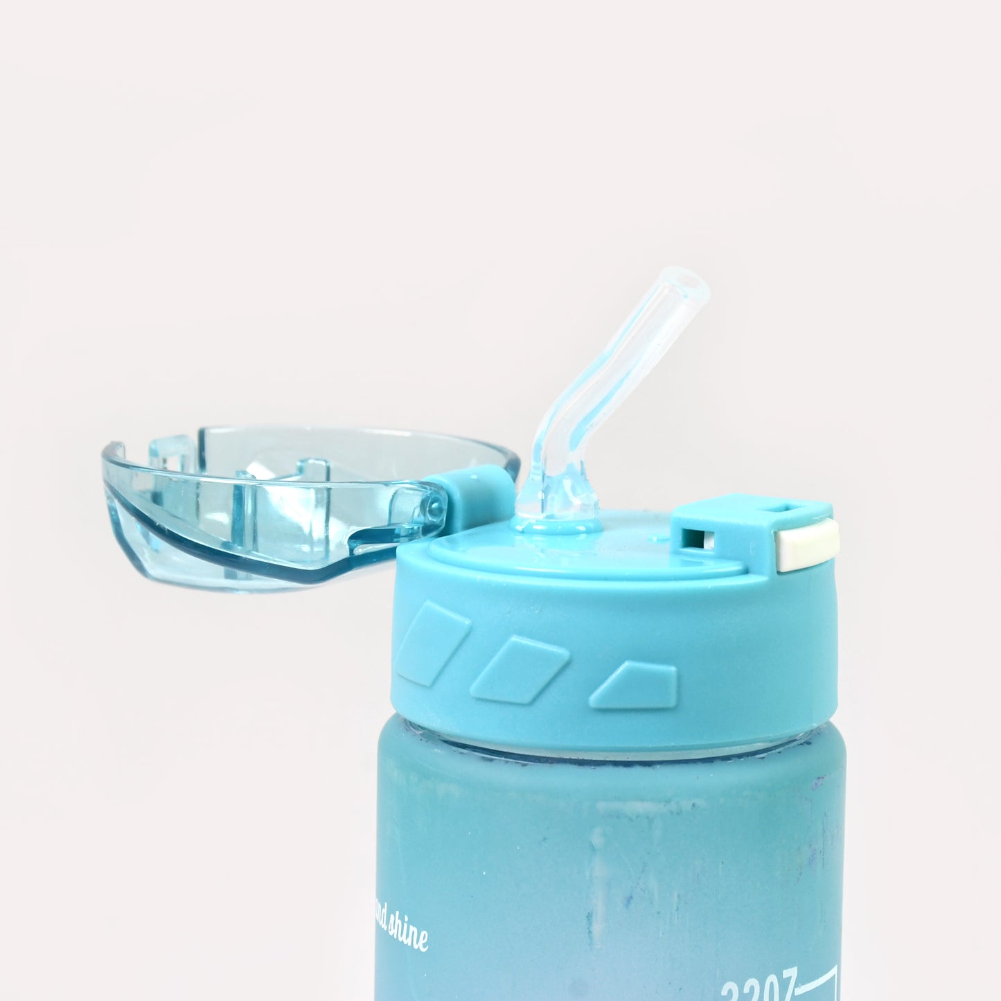 Motivational Water Bottle with Time Marker, 900 ml, Leak-Proof Tritan Plastic, Straw Lid, Pink-Purple-Blue Gradient