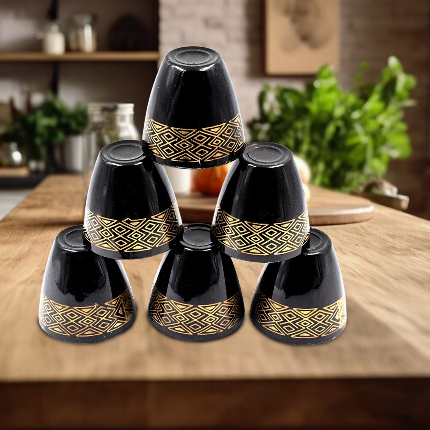 2 Bowl & 6 Glass Snack Set (8-Piece Set) – Elegant & Functional Serving Set