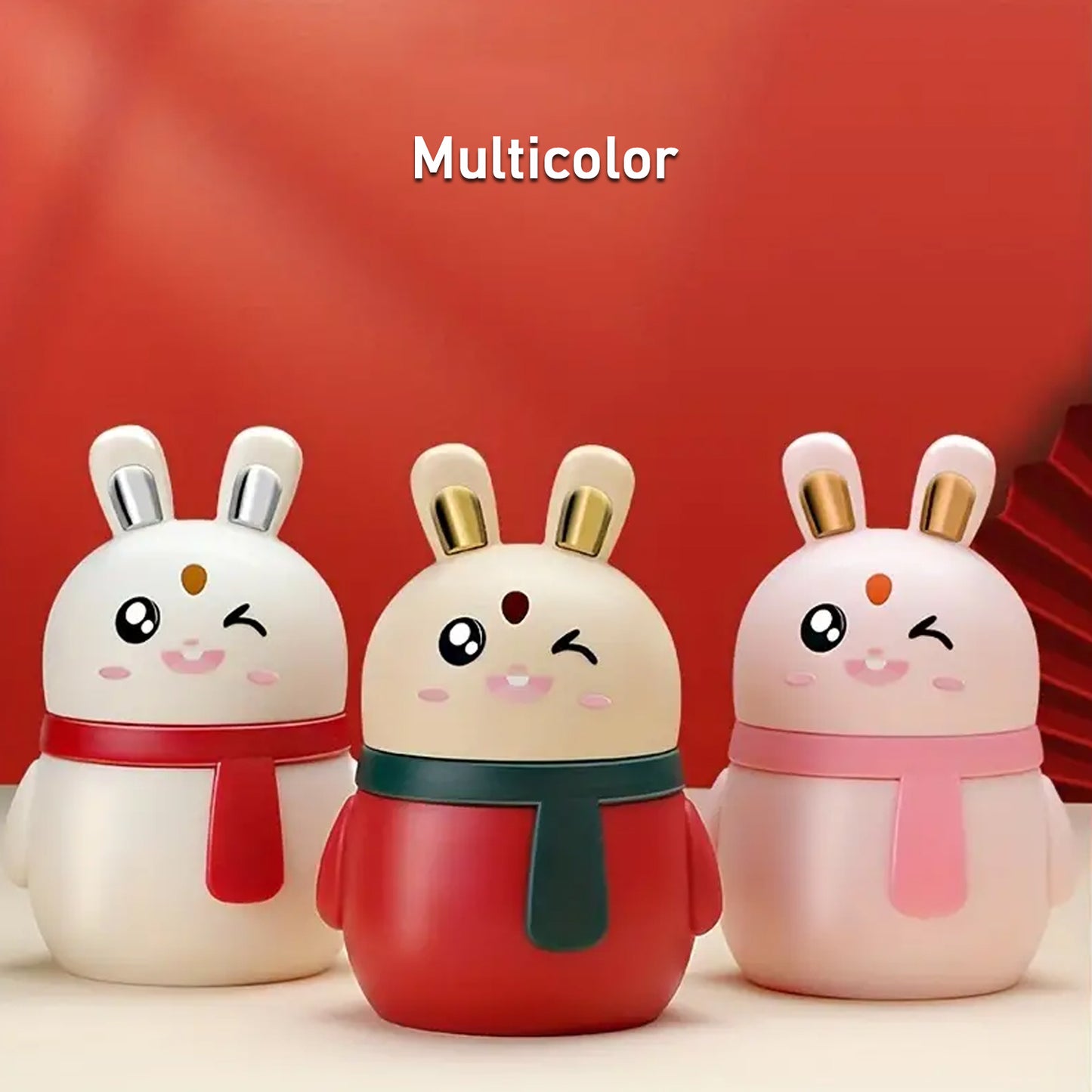 Rabbit Shape Toothpick Dispenser – Press Pop-Up Toothpick Holder | Cute Red Bunny Design | Durable Plastic Toothpick Box for Dining Table, Kitchen & Restaurants (1 Pc)