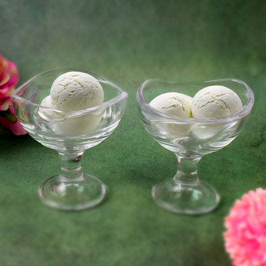 Glass Footed Dessert Bowls Set of 2