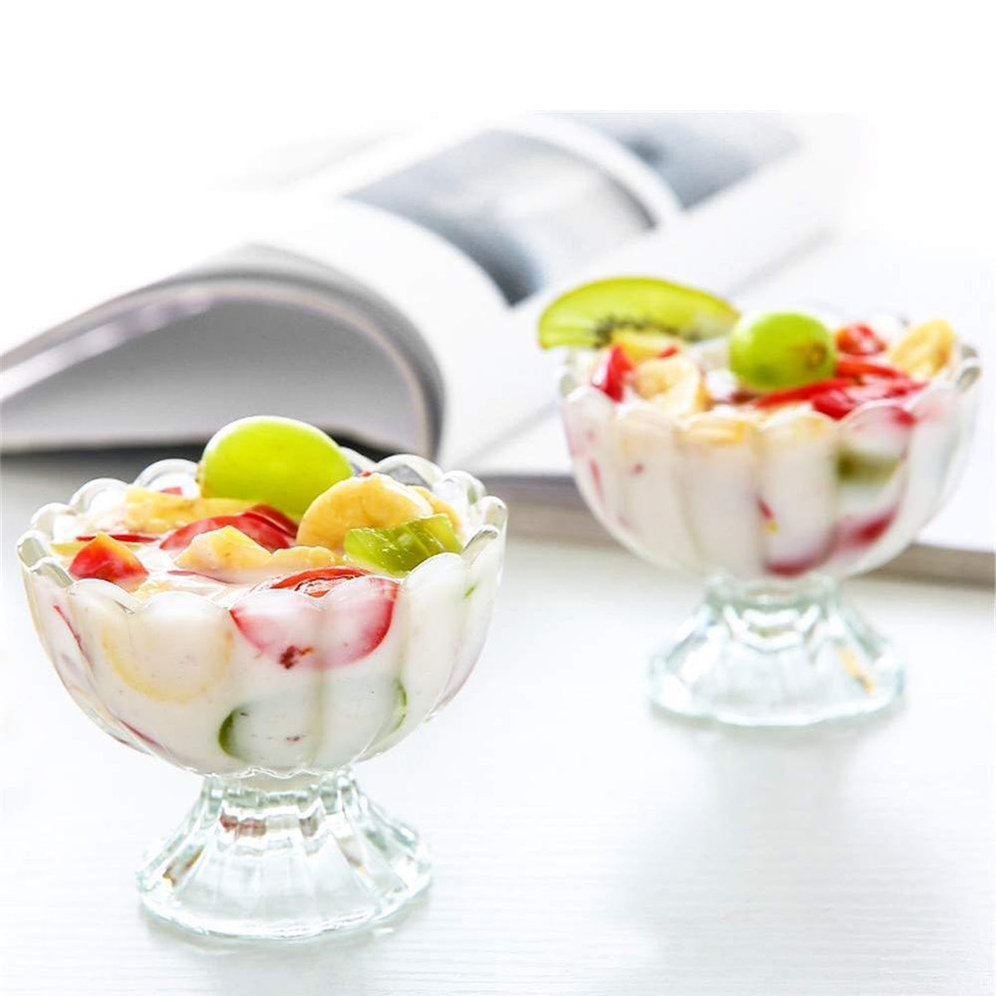 6-Piece Glass Dessert Bowl Set – Elegant & Versatile Serving Bowls