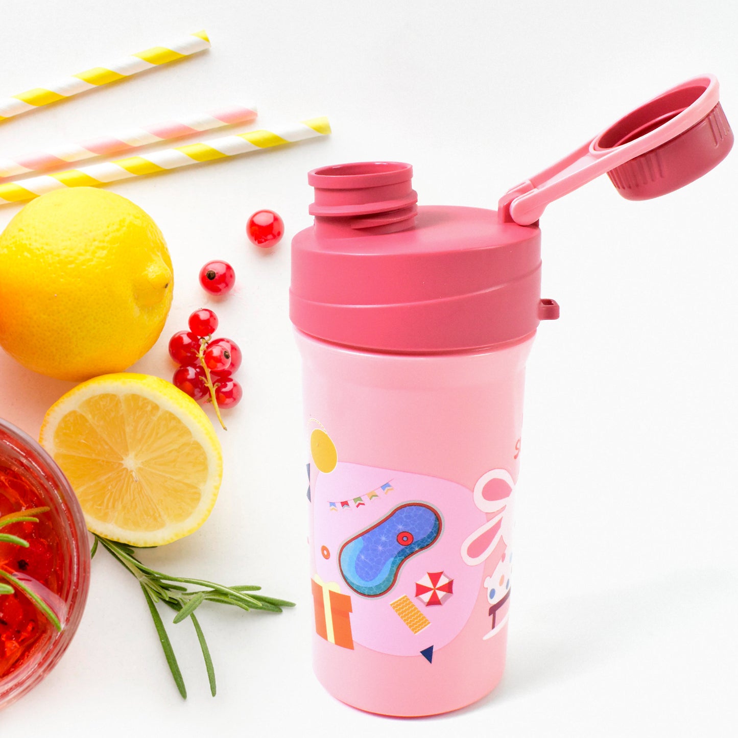 Plastic Lunch Box Combo – Leak-Proof 2-Compartment with Bottle & Fork | Microwave & Freezer Safe | Mix Color (1 Set)