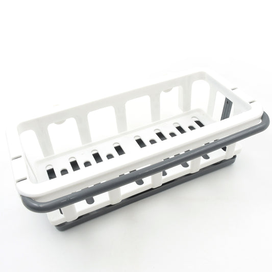 Kitchen Sink Caddy Organiser, Hanging Drain Rack with Adhesive Hook, 26 x 15 x 6 cm, White