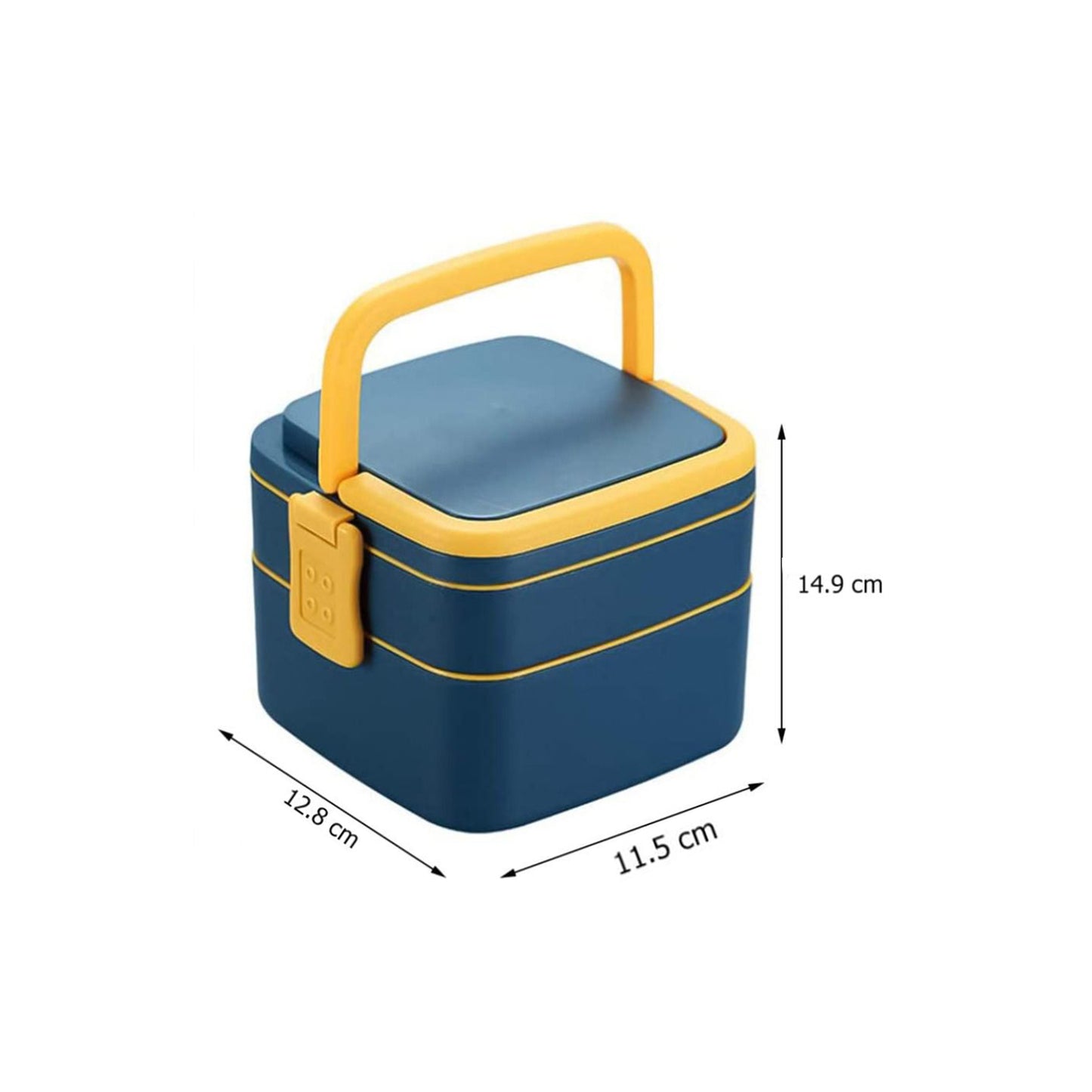 Double-Layer Lunch Box with Handle & Spoon – BPA-Free Plastic | Compact, Kid-Friendly, Dishwasher Safe