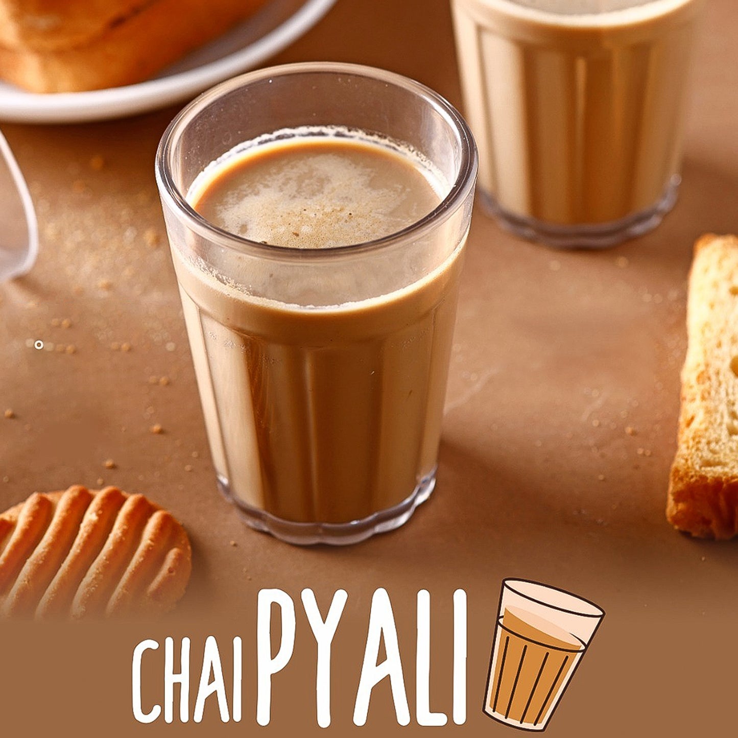 Traditional Cutting Chai Cup Set, 70ml, Unbreakable Plastic, Clear, Pack of 6