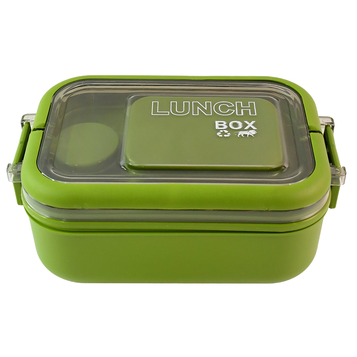 Lunch Box with Leakproof Compartments, 20 cm x 13 cm x 8 cm, BPA-Free, Includes Spoon-Fork Set