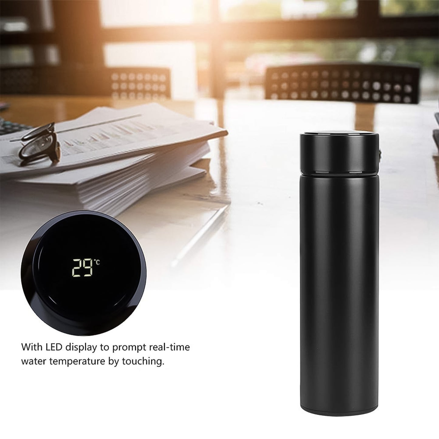 Thermal Coffee Carafe Tea Pot Water Bottles With Led Display (Bottle 500 Ml Pot 1000 Ml 2 Pc)