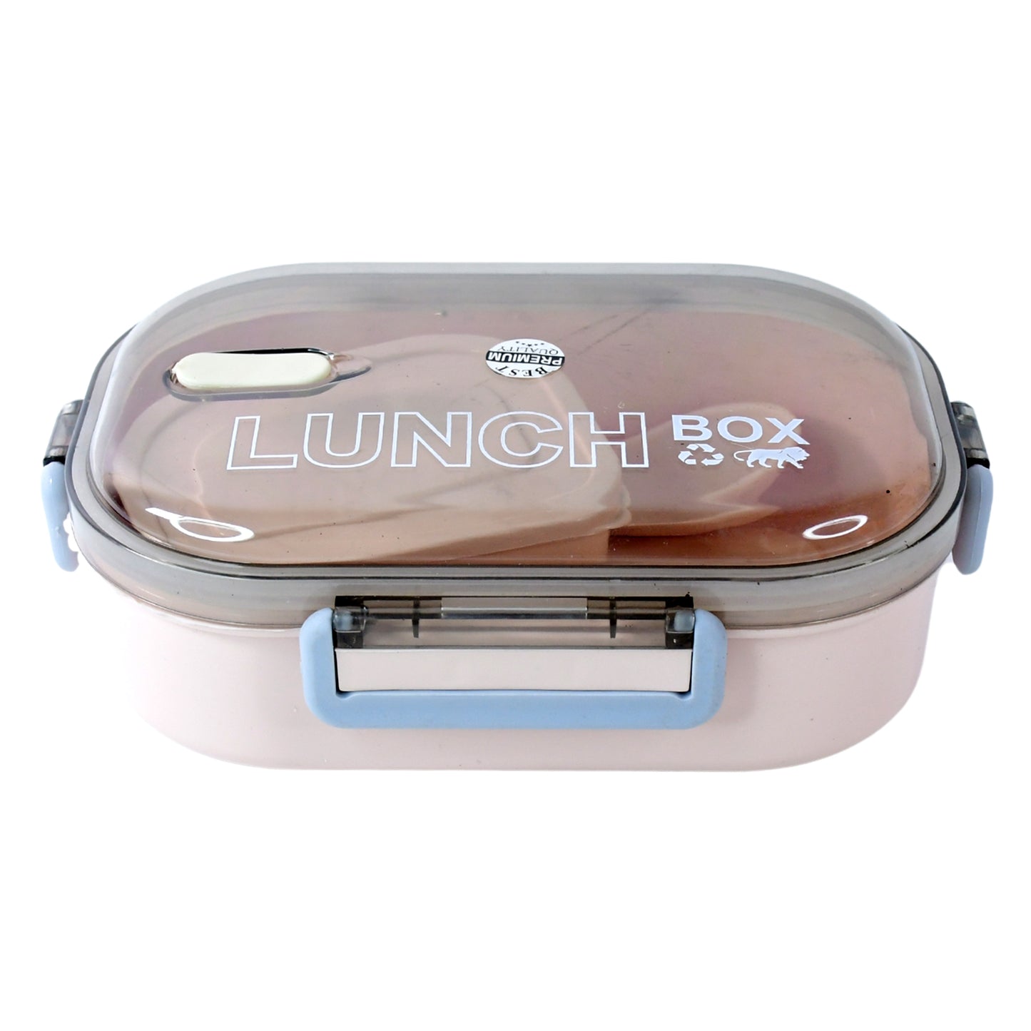Premium Lunch Box with 3 Compartments, 22 cm x 16 cm, Leak-Proof, Microwave Safe, BPA-Free, with Spoon and Fork