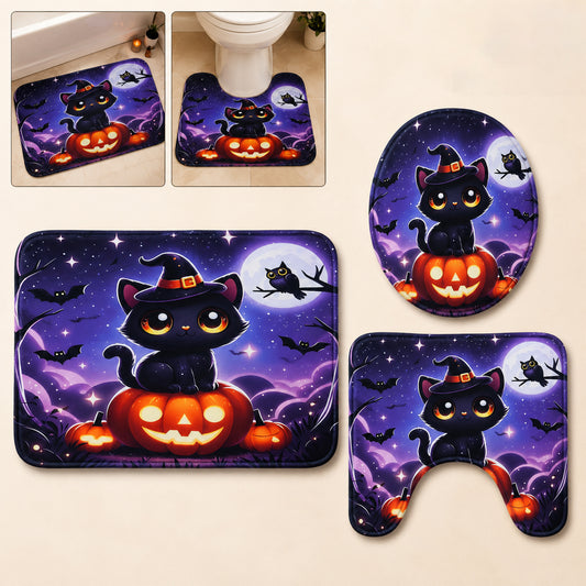 3 In 1 Bathroom Mat Set Soft Anti-slip Absorbent Bath Rugs For Bathroom (3 Pc Set)
