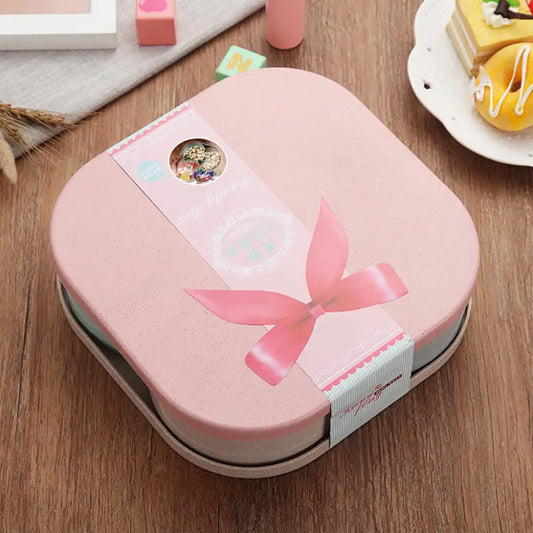 Candy Storage Box with 4 Compartments, 25 x 25 x 6 cm, Food Grade Plastic