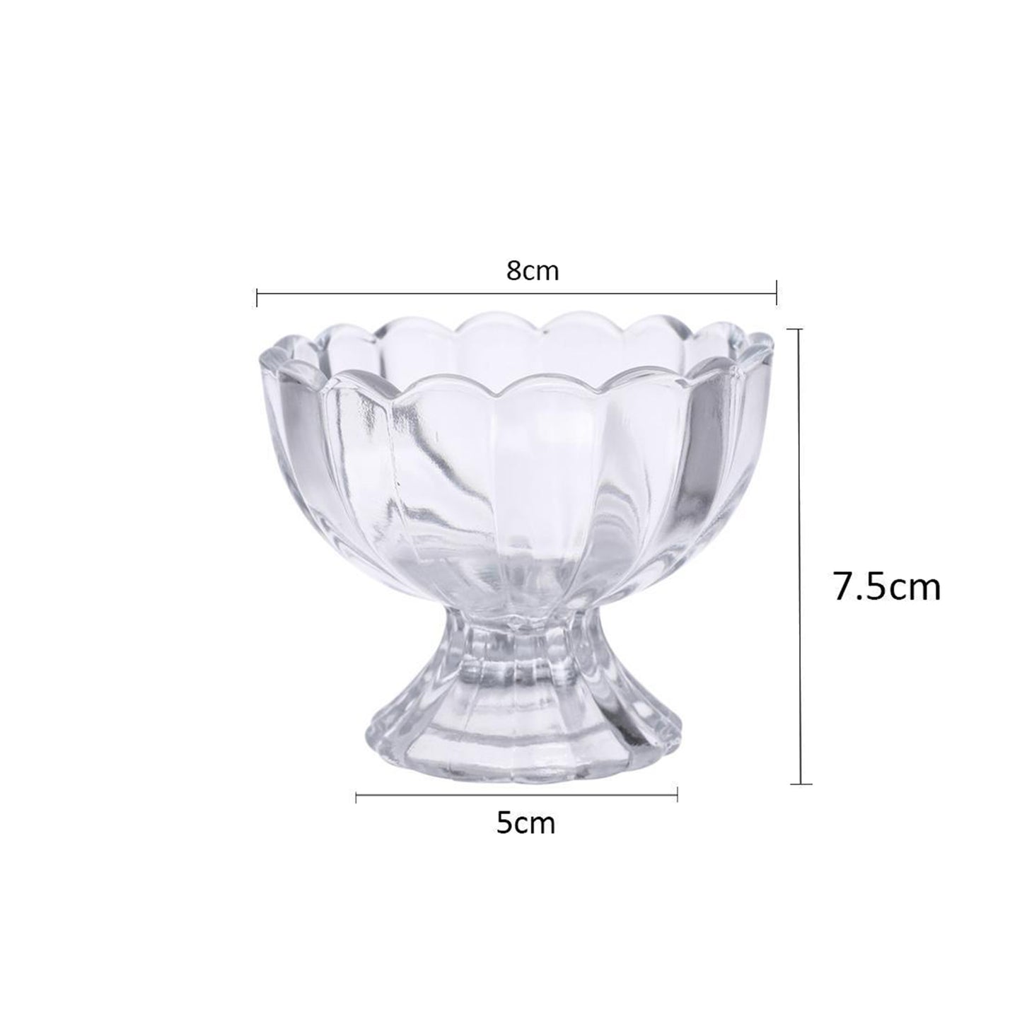 6-Piece Glass Dessert Bowl Set – Elegant & Versatile Serving Bowls