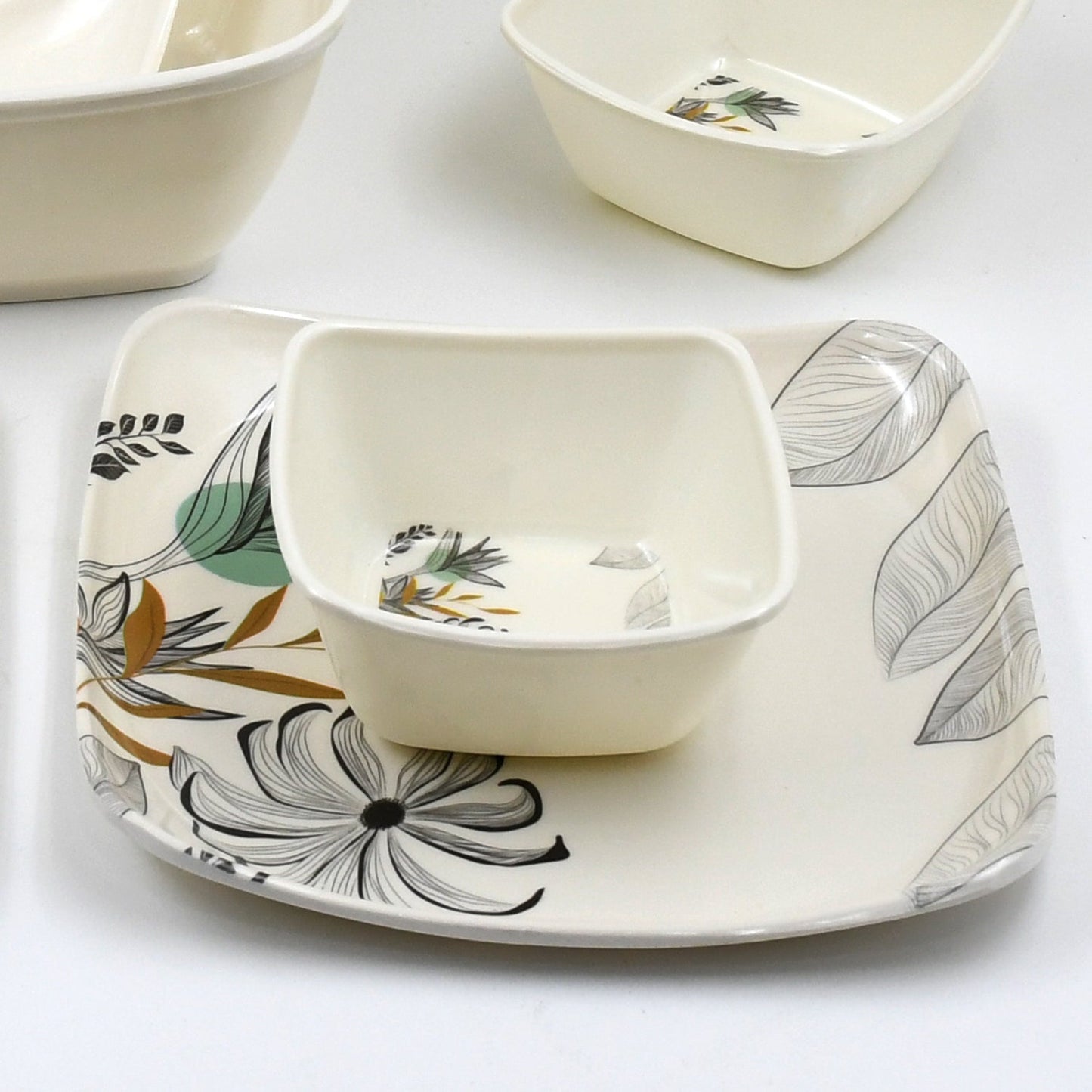 Divine Lunch Tableware Dinner Set – 11 Pcs | Elegant Plastic Dining Set for Home & Outdoor Use