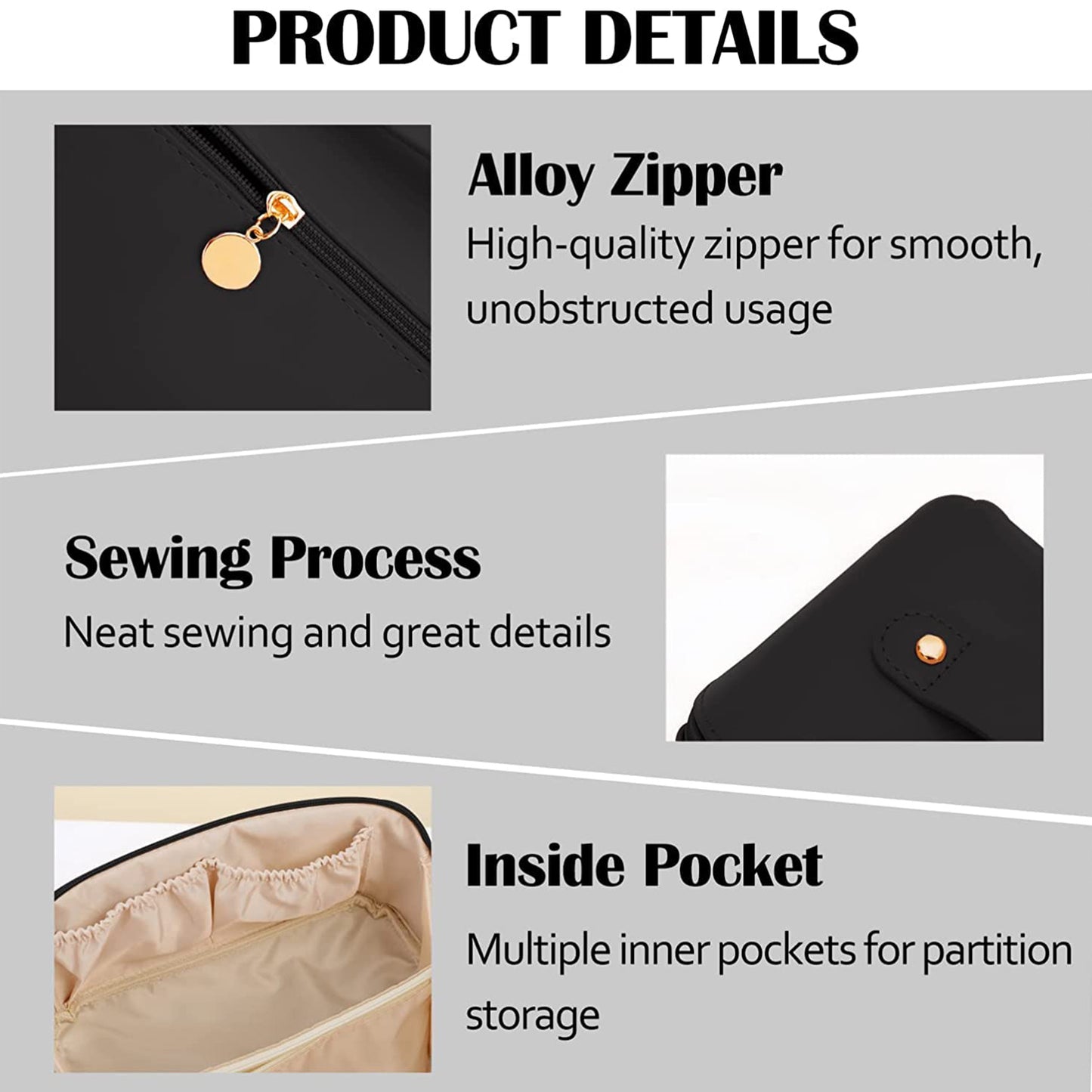 Portable Premium Travel Makeup & Toiletry Organizer Pouch – Waterproof Cosmetic Storage Bag with Zipper & Handle (1 Pc)