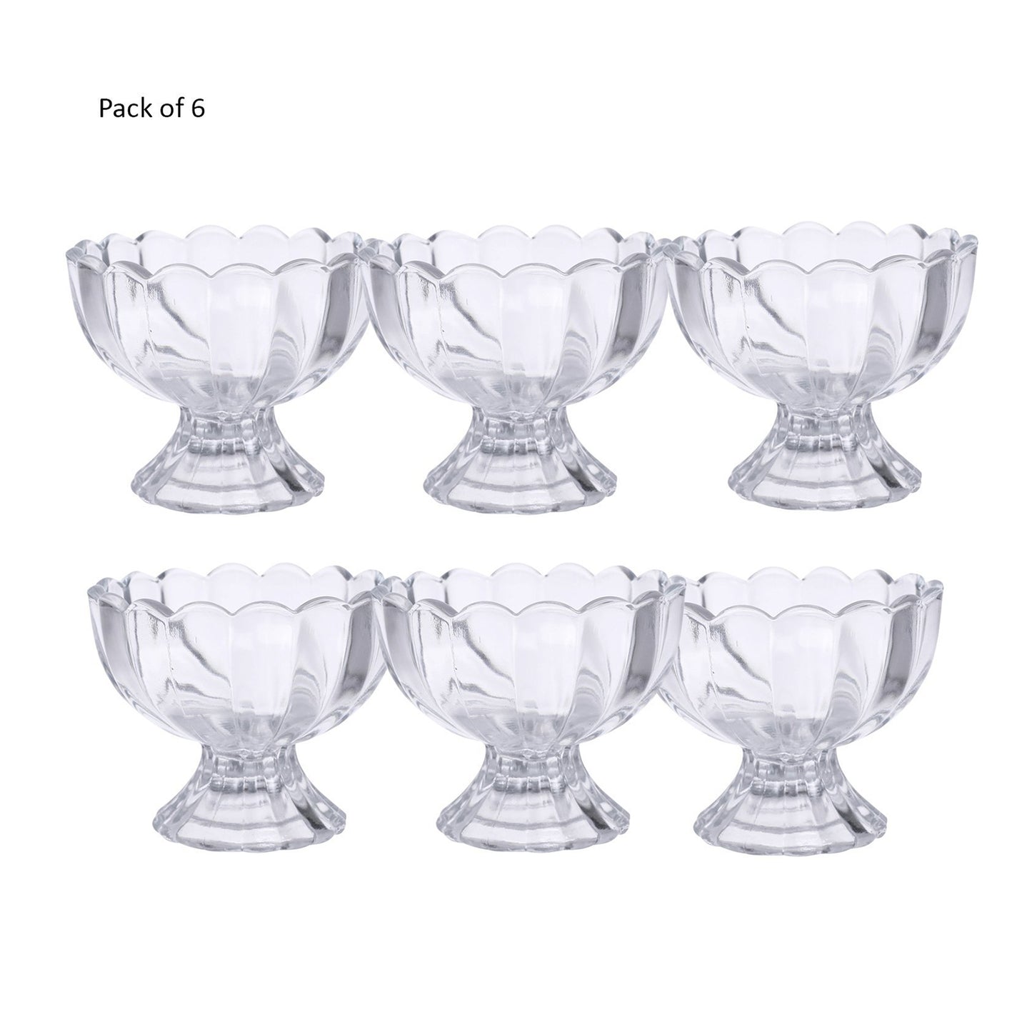 6-Piece Glass Dessert Bowl Set – Elegant & Versatile Serving Bowls
