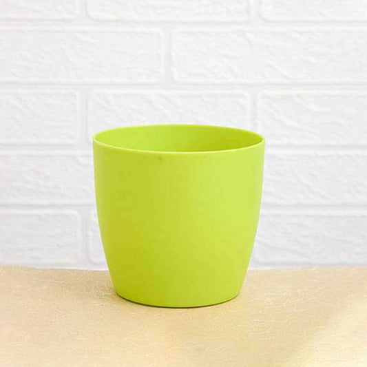Round Plastic Flower Pot, 15 cm Top Diameter, 12 cm Height, Lime Green, Indoor/Outdoor