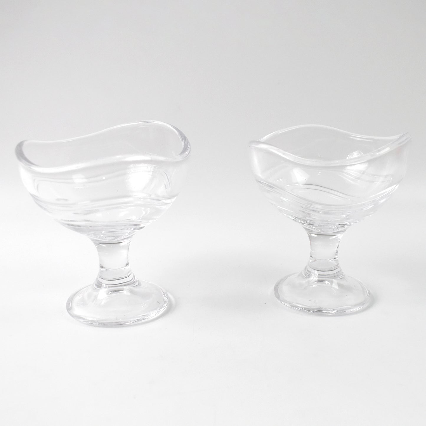 Glass Footed Dessert Bowls Set of 2