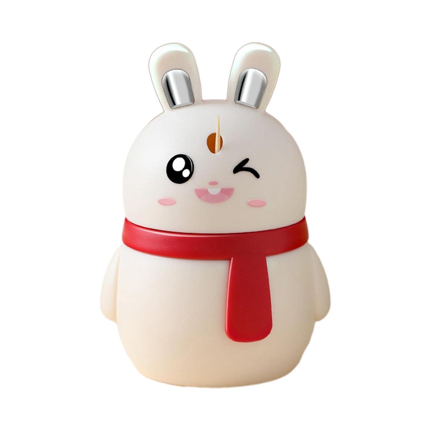 Rabbit Shape Toothpick Dispenser – Press Pop-Up Toothpick Holder | Cute Red Bunny Design | Durable Plastic Toothpick Box for Dining Table, Kitchen & Restaurants (1 Pc)