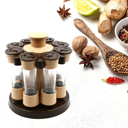 360 Revolving Spice Rack with 8 Jars - Convenient, Stylish, and Perfect for Your Kitchen & Dining Table