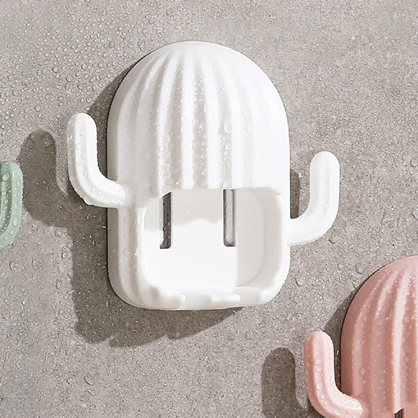 Wall Mounted Cactus-shape Toothbrush Holder (1 Pc)