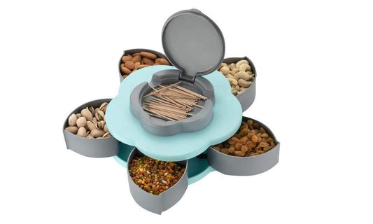Petal-Shaped Rotating Snack Storage Box – Stylish & Convenient Organizer!