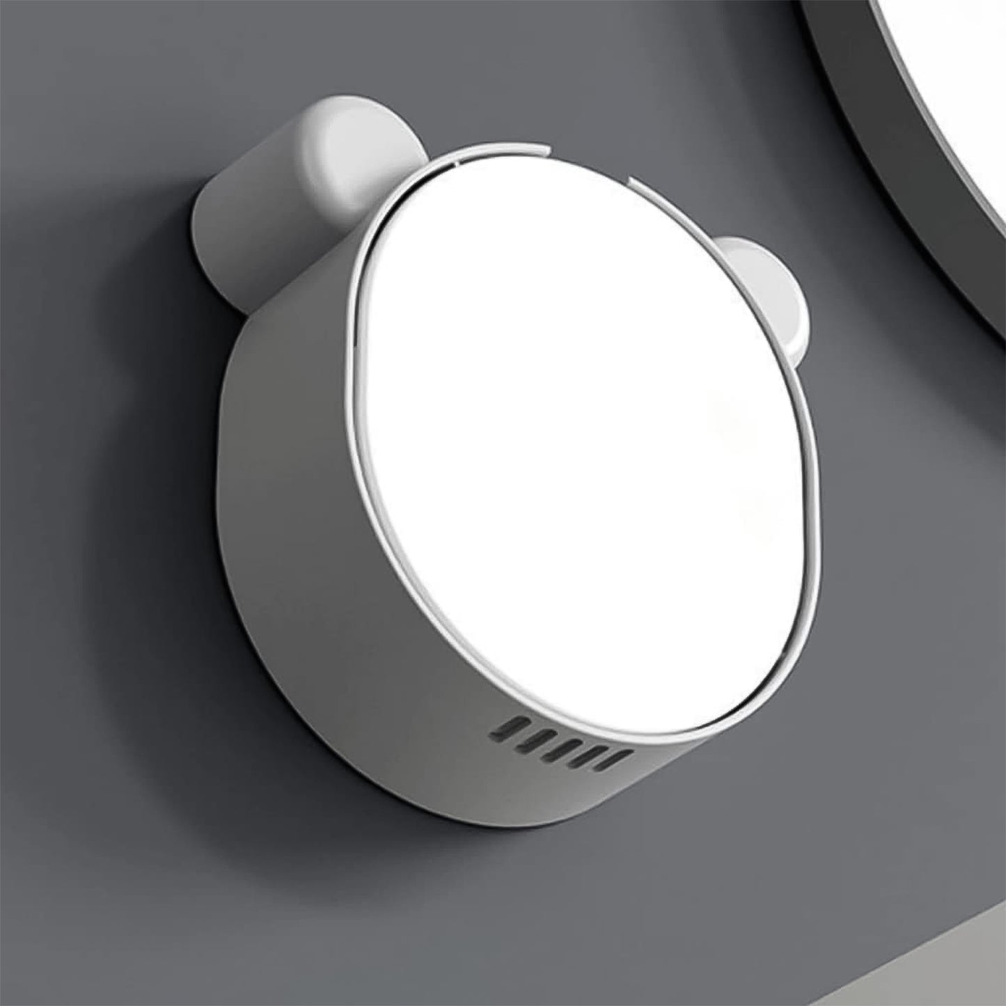 Wall-Mounted Panda Soap Holder, No-Drill Installation, 12 x 12 x 5 cm, Black and White