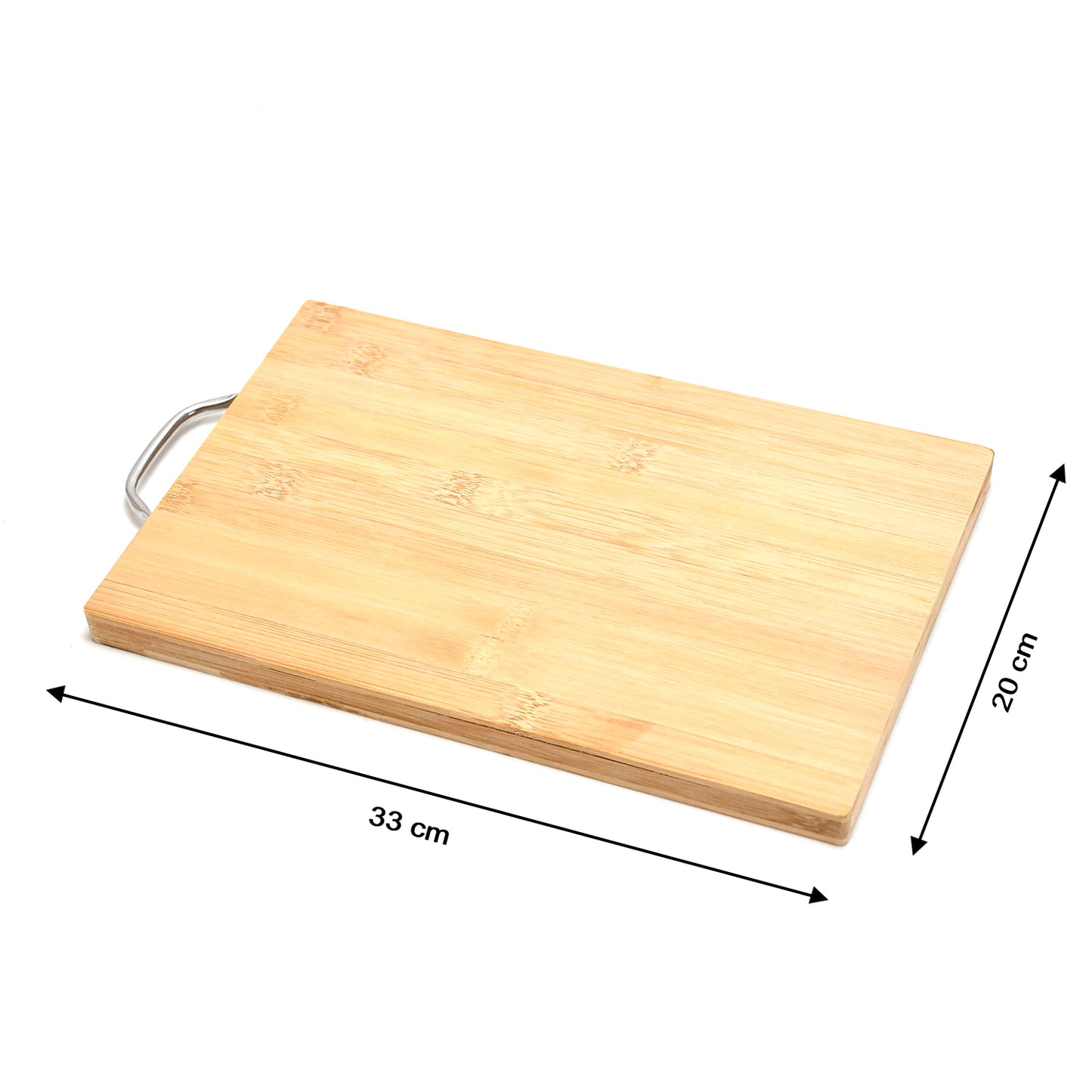 Thick Wooden Bamboo Cutting Board with Handle – 33 × 20 cm | Heavy-Duty & Reversible | Multipurpose Kitchen Chopper | For Fruits, Vegetables, Meat