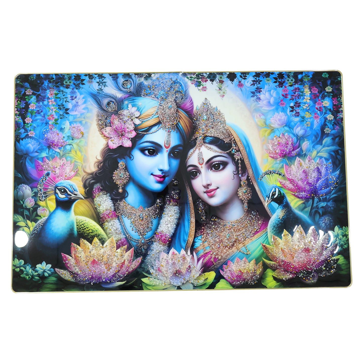 Premium Radha Krishna Decorative Wall Frame Painting (1 Pc 89x58 Cm)