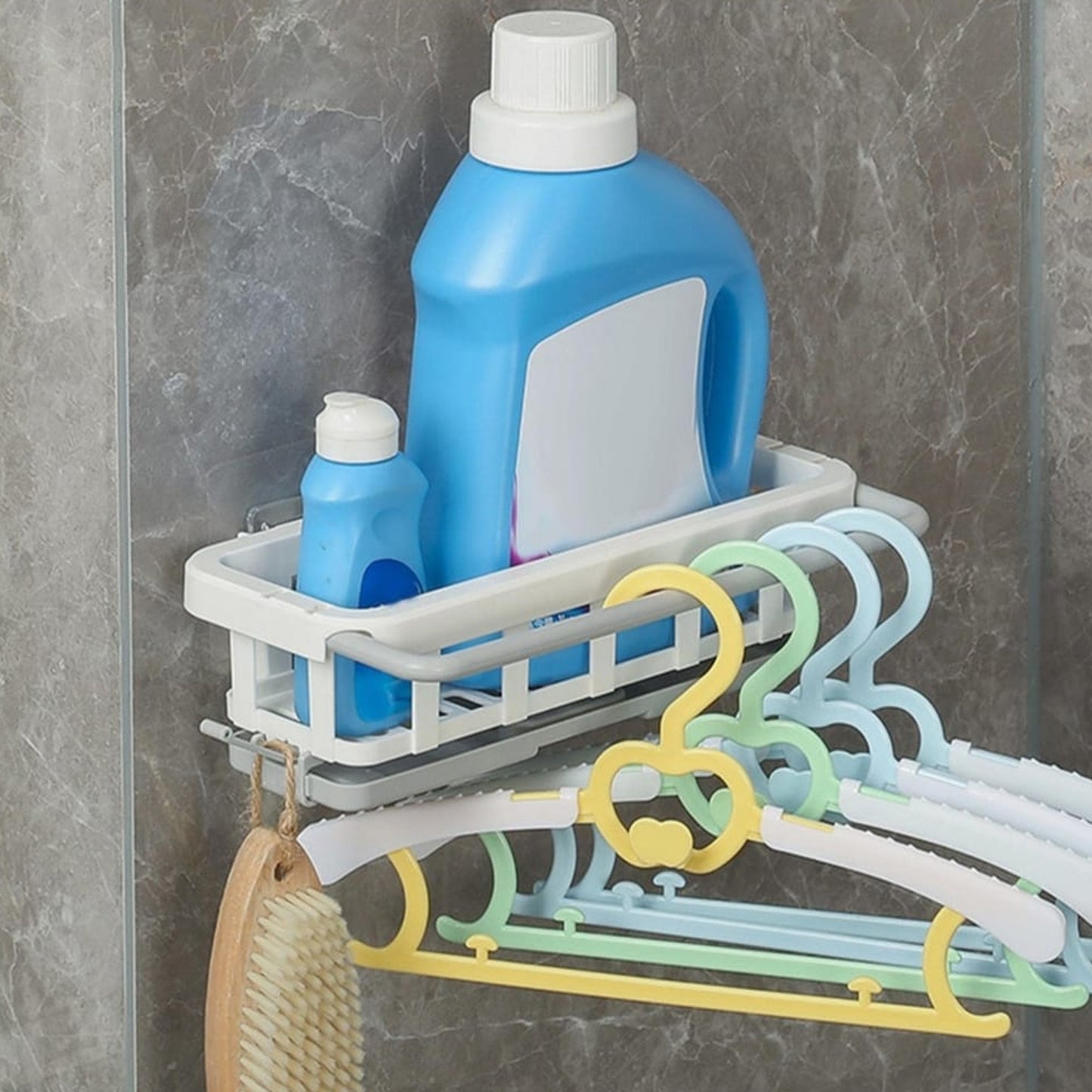 Kitchen Sink Caddy Organiser, Hanging Drain Rack with Adhesive Hook, 26 x 15 x 6 cm, White