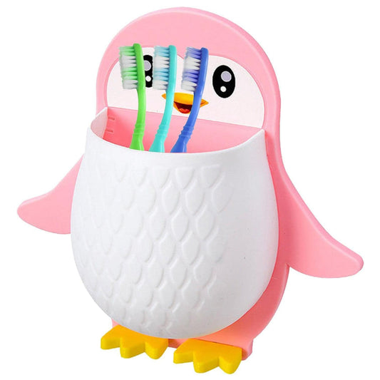 Penguin Wall Mount Storage Box – Self-Adhesive Remote Holder, Toothbrush & Controller Organizer, Plastic Wall Nightstand for Bedroom, Office, Bathroom, Kitchen (1 Pc)