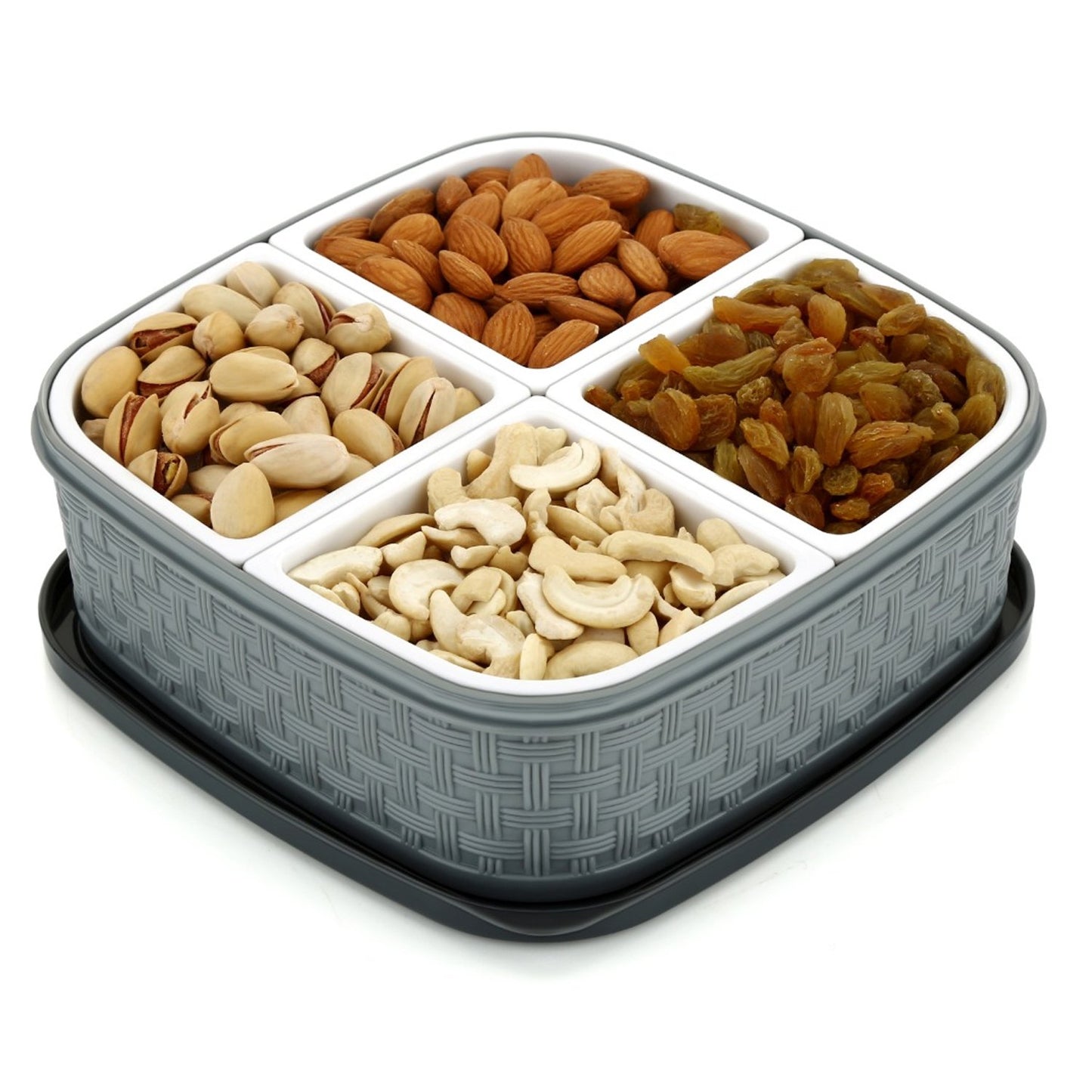Dry Fruit Storage Box with Transparent Lid, BPA-Free Plastic, Multipurpose Serving Container